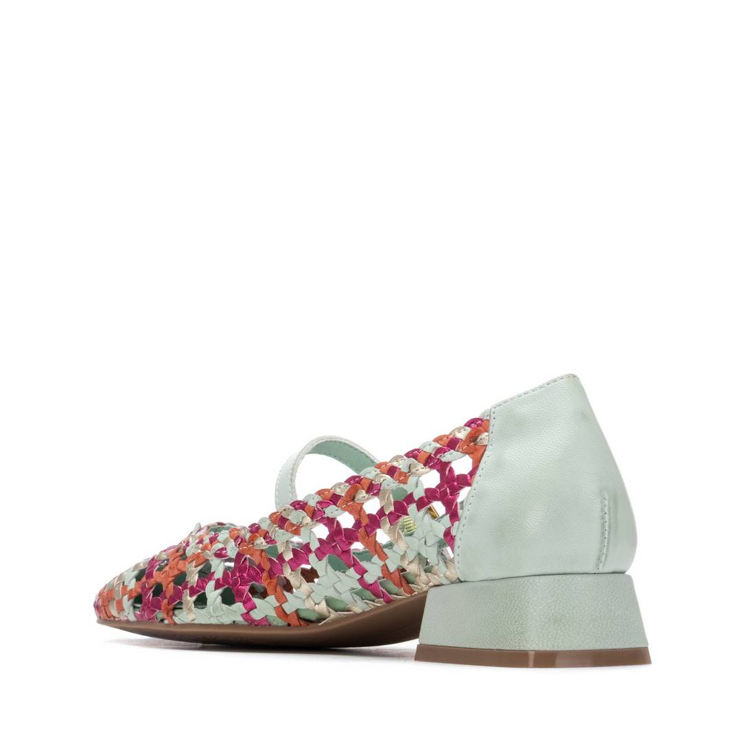 Carmela 163128 16312802 ballerine cuir vert talon bas