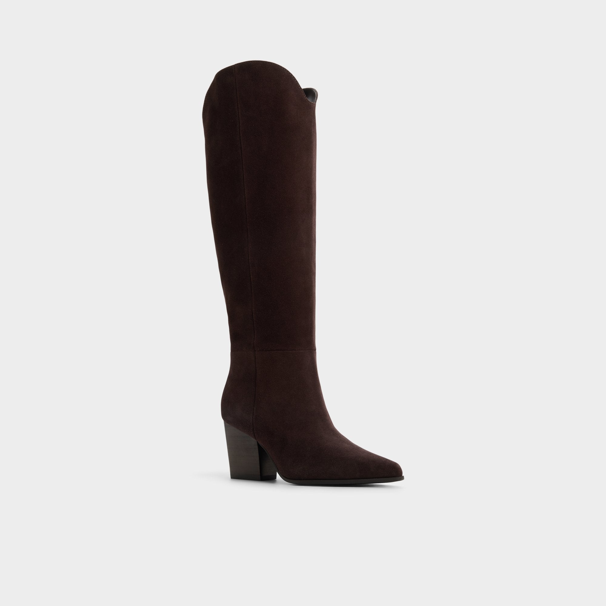 ALDO Kaely bottes hautes suède marron talon bloc