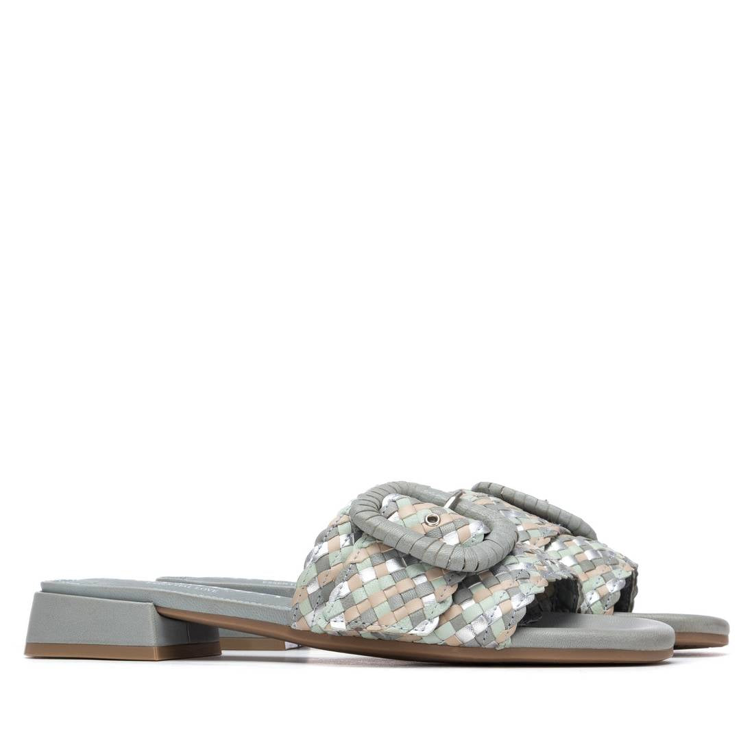 Carmela 16315203 sandales femme jeans cuir tressé
