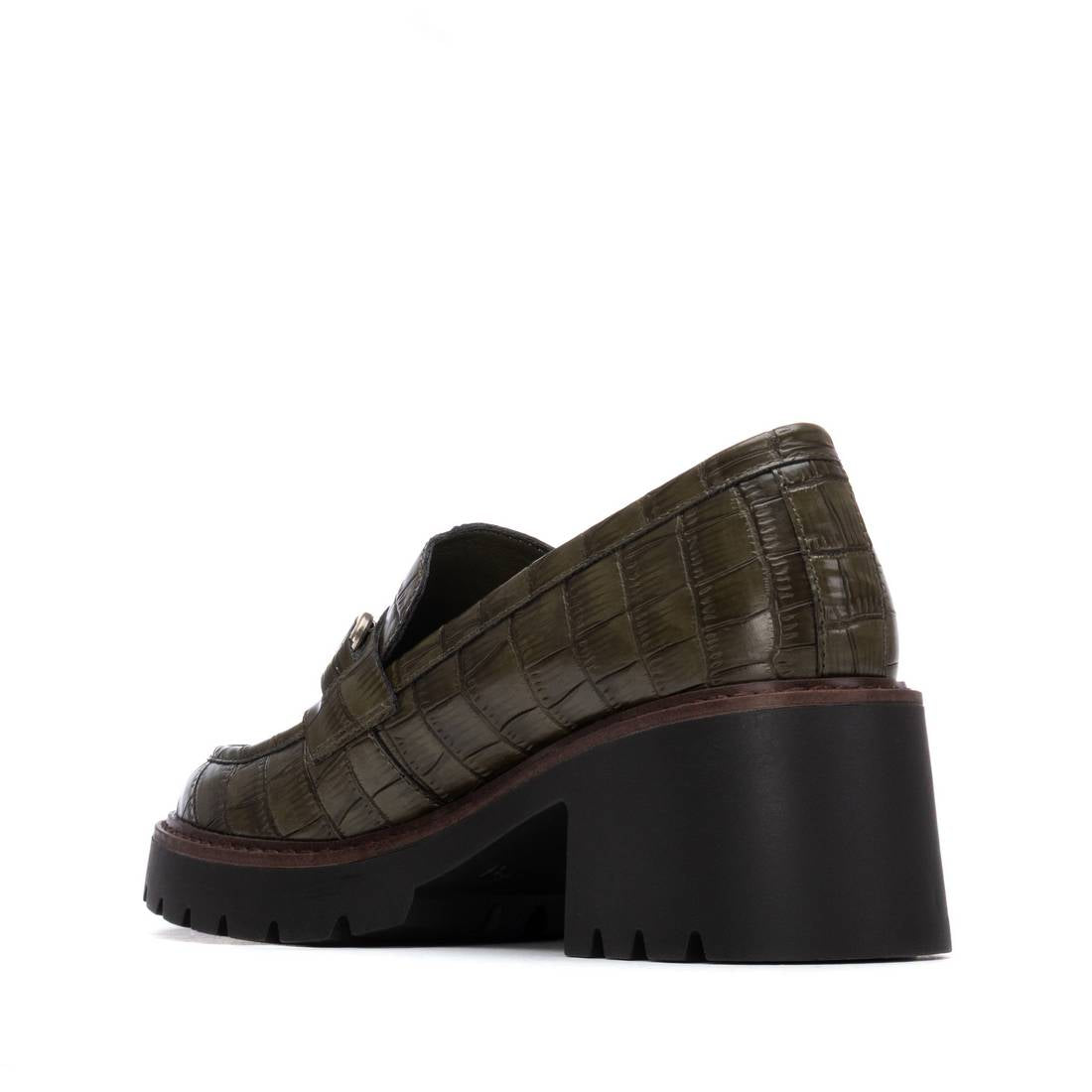 Carmela 16256603 mocassins talon kaki effet croco