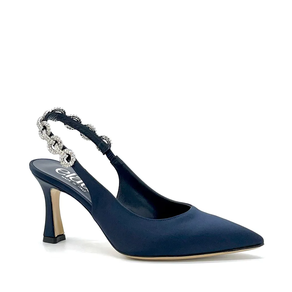 Elata 13152 slingback satin bleu 37 talon 7,5 cm