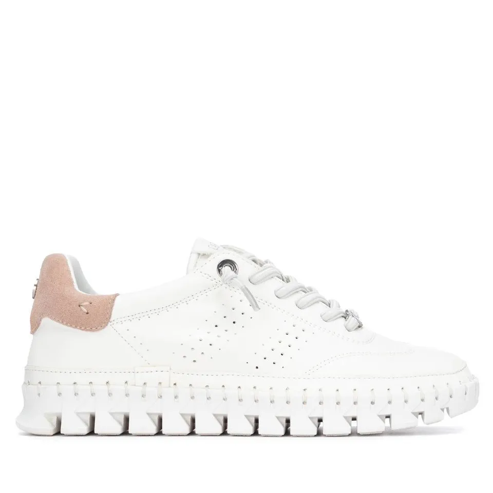 Carmela 16310701 baskets femme blanc cuir plat