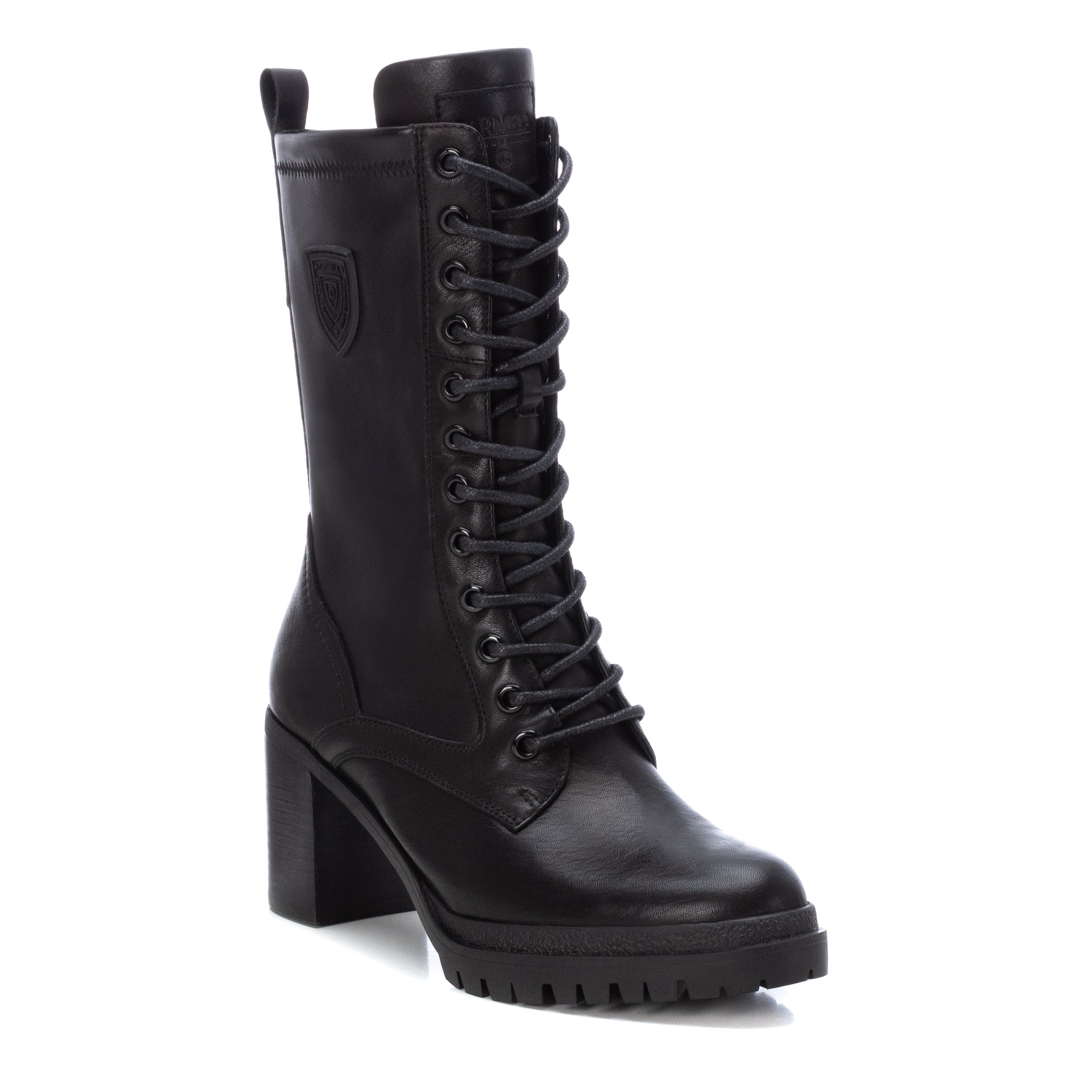 Carmela 16026601 bottine militaire cuir noir lacets