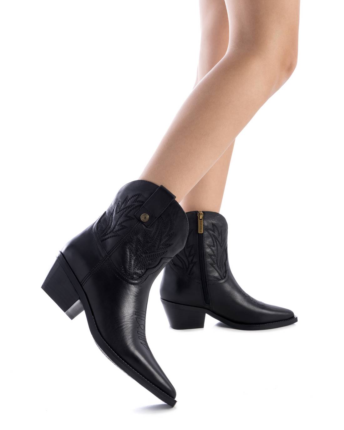 Carmela 16189001 bottines femme noir cuir talon 6 cm