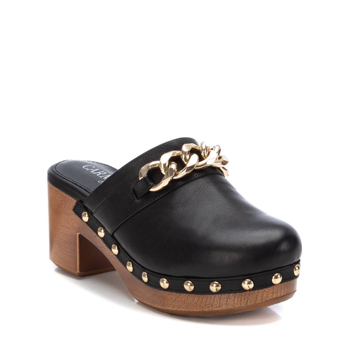 Carmela 16062702 sabot cuir noir talon 7 cm