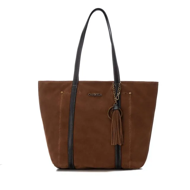 Carmela 18612601 sac femme marron grand cuir suède