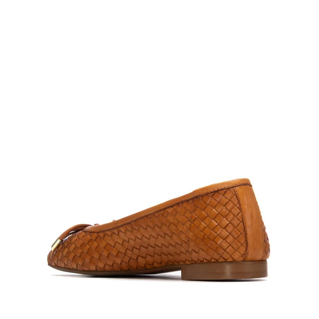 Carmela 16329601 ballerine camel cuir tressée plate