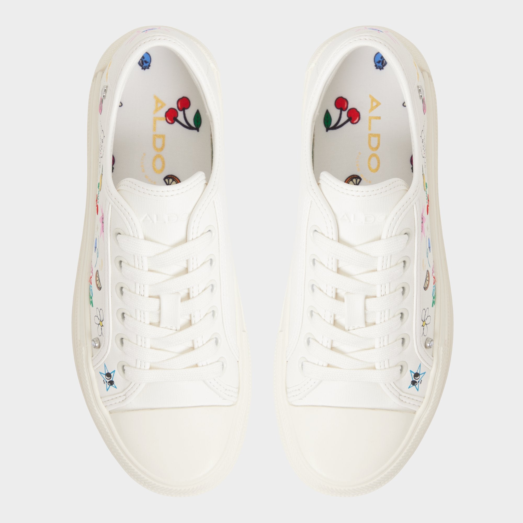 Aldo Rayes baskets basses toile blanche doodles