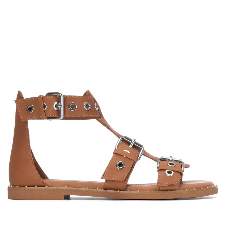 Carmela 16322003 sandales cuir camel plates