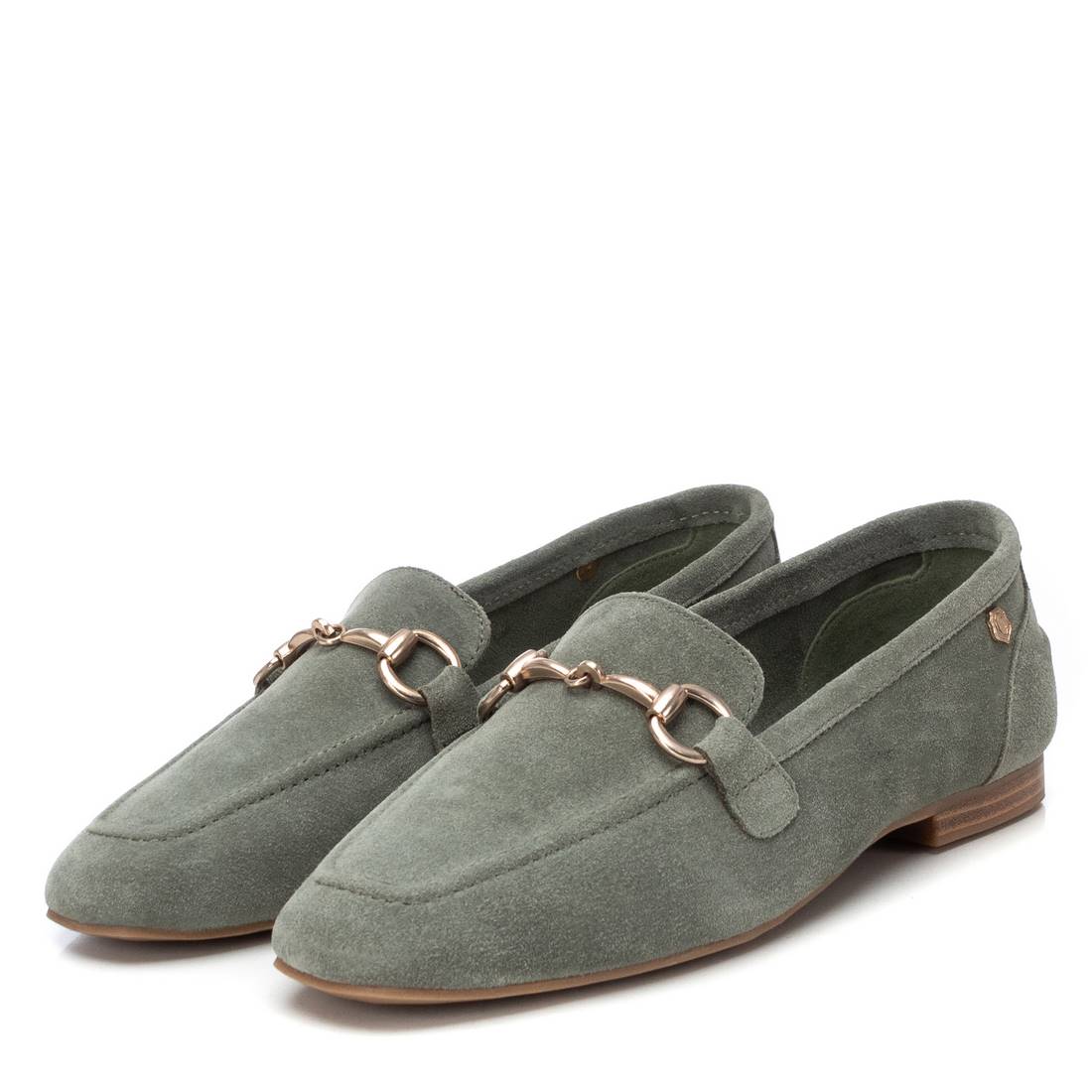 Carmela 16217503 mocassins femme kaki cuir véritable
