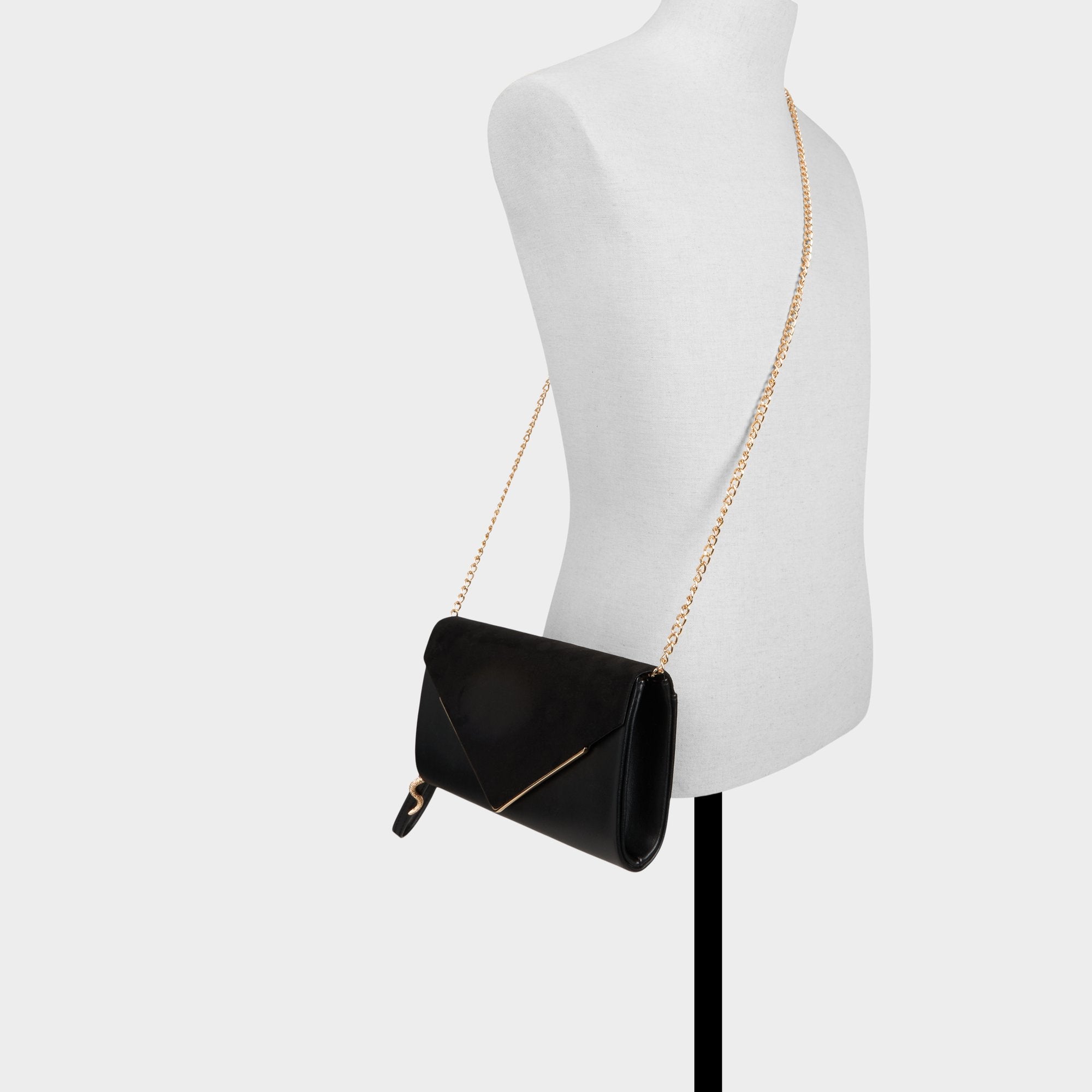 ALDO Serpantee pochette enveloppe noire suède