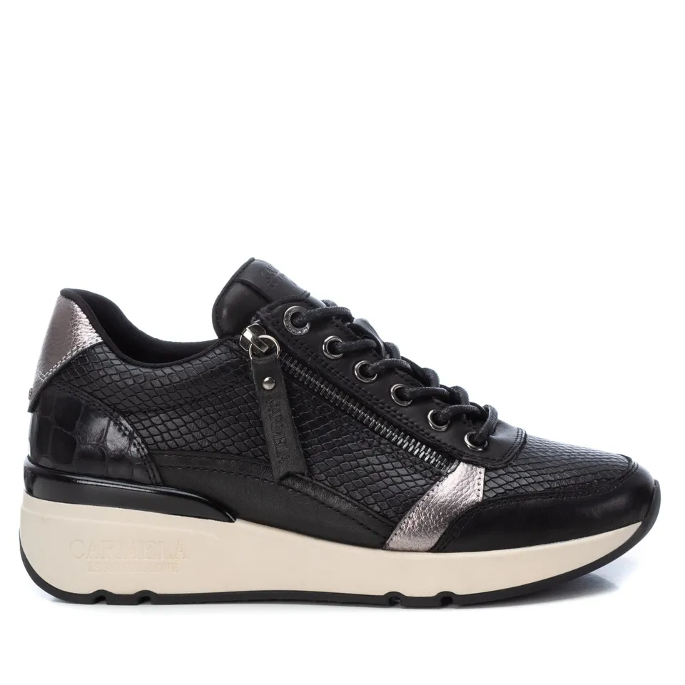 Carmela 16018201 sneakers femme cuir noir semelle 5 cm