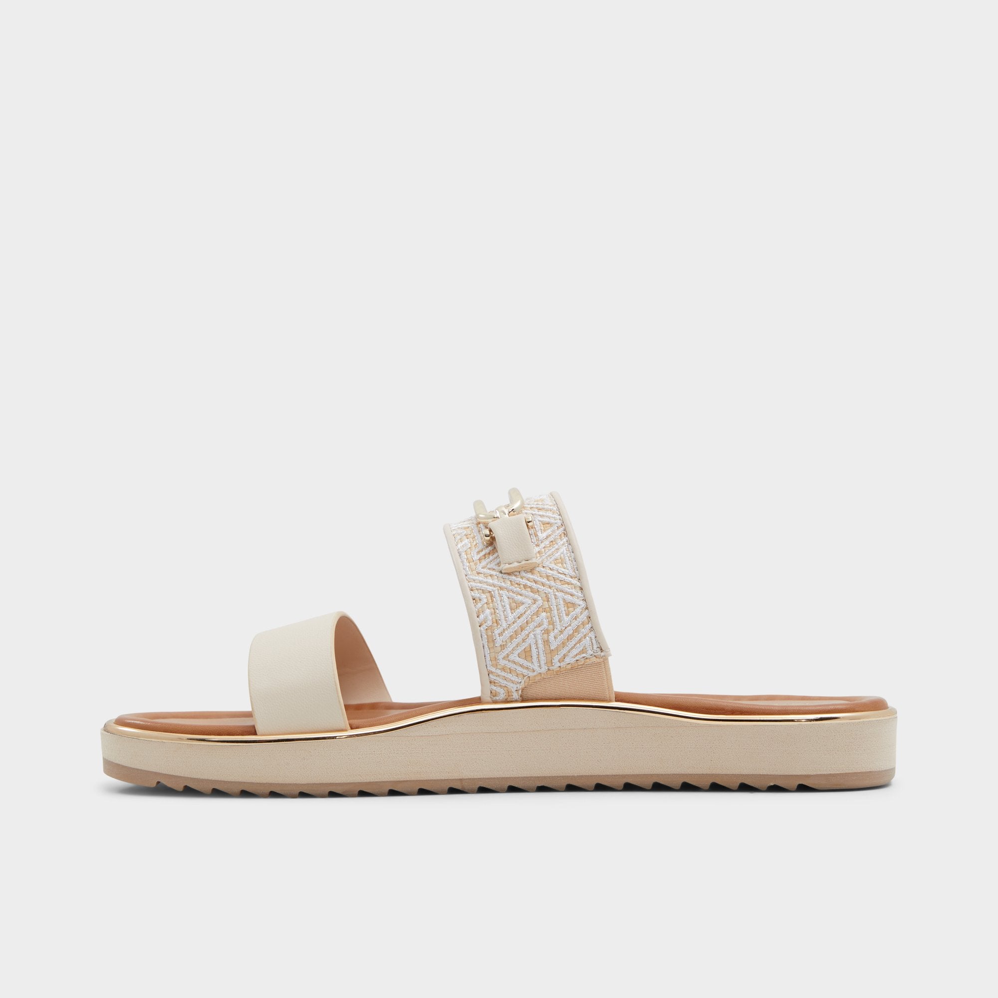 ALDO Lagoon sandales plates beige brodé