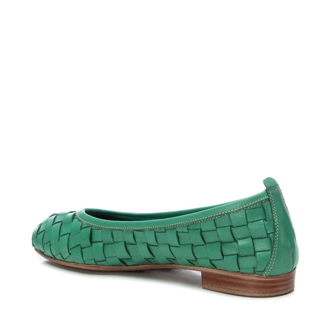 Carmela 16166207 ballerines cuir vert tressé plat