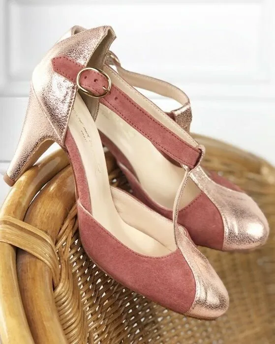 Dessine Moi Un Soulier Salome salome velours rose gold pointure 35