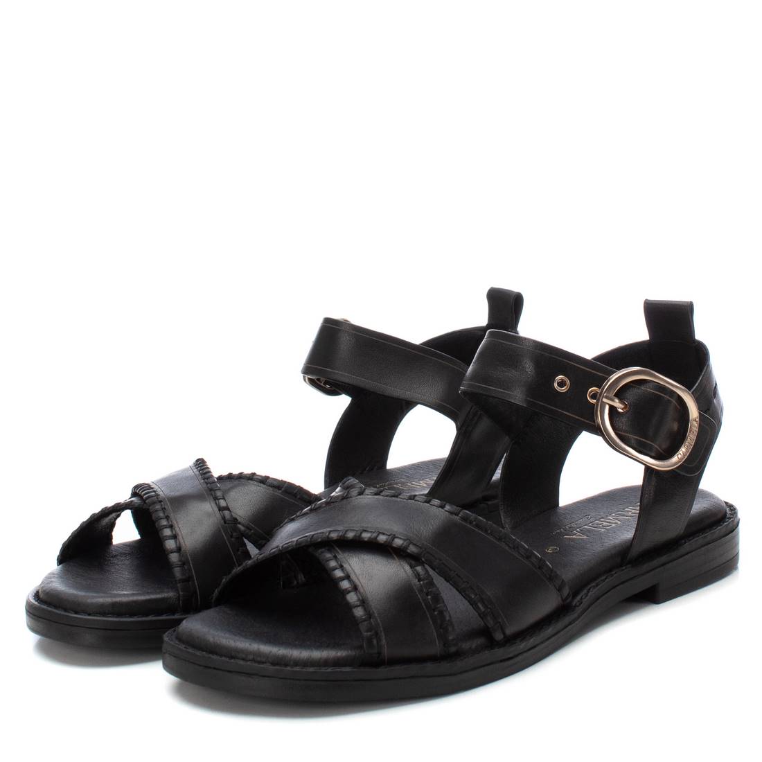 Carmela 16220402 sandale cuir noir bride cheville