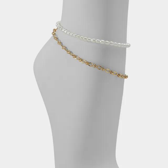 ALDO Courtsiide bracelet cheville perle doré