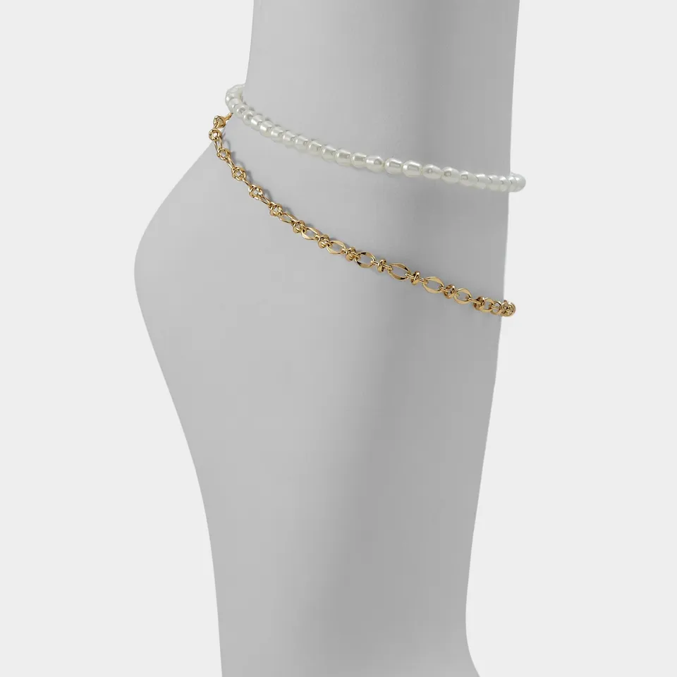 ALDO Courtsiide bracelet cheville perle doré