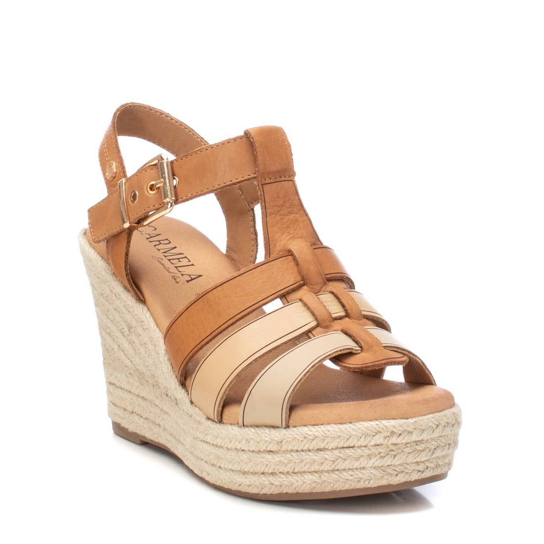Carmela 16162201 sandale compensée cuir marron