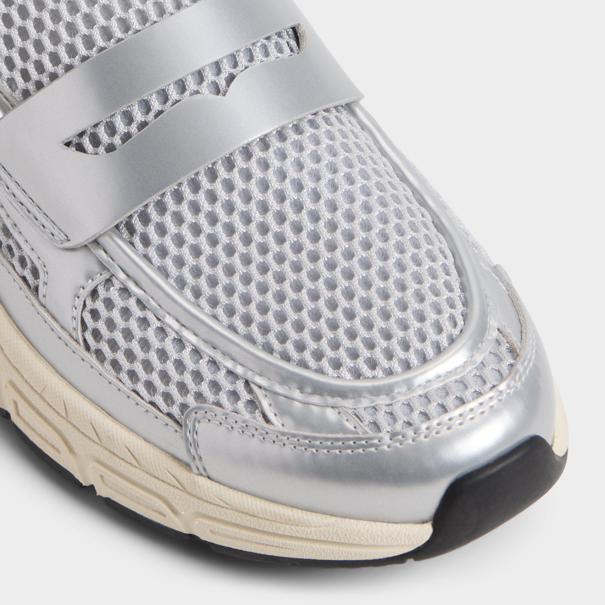 Aldo Loffy mocassins baskets argentés mesh