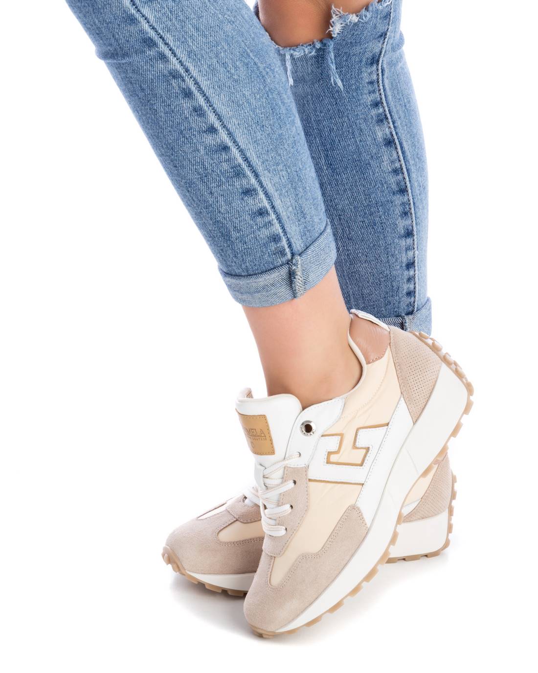 Carmela 16066405 sneaker cuir marron pastel