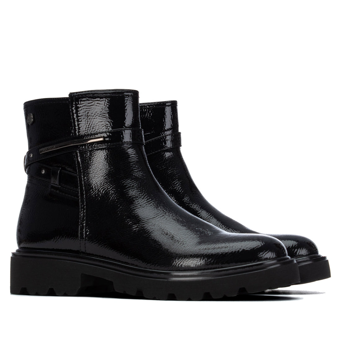 Carmela 16433301 bottine vernie noire plate