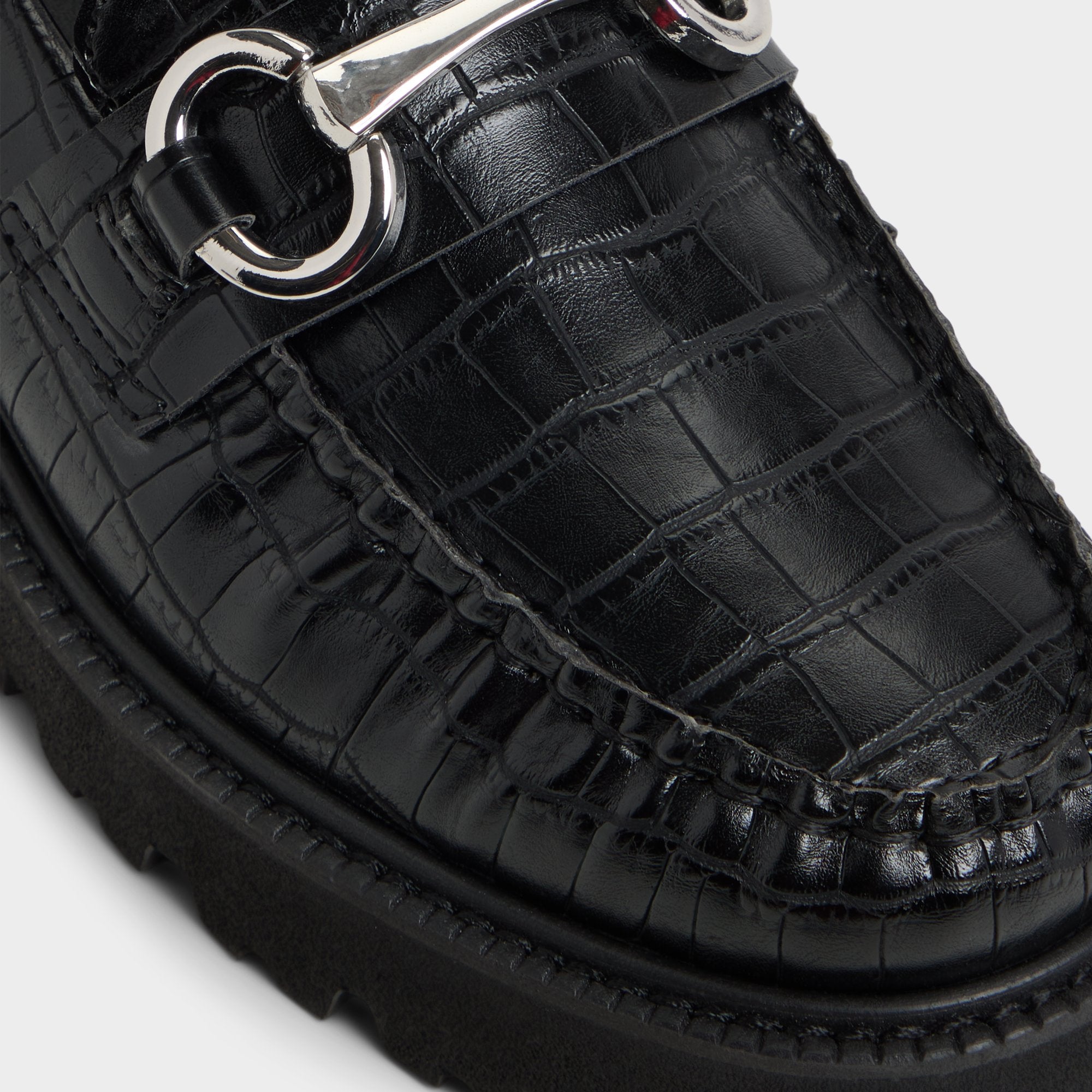 ALDO Danrose mocassins cuir croco noir