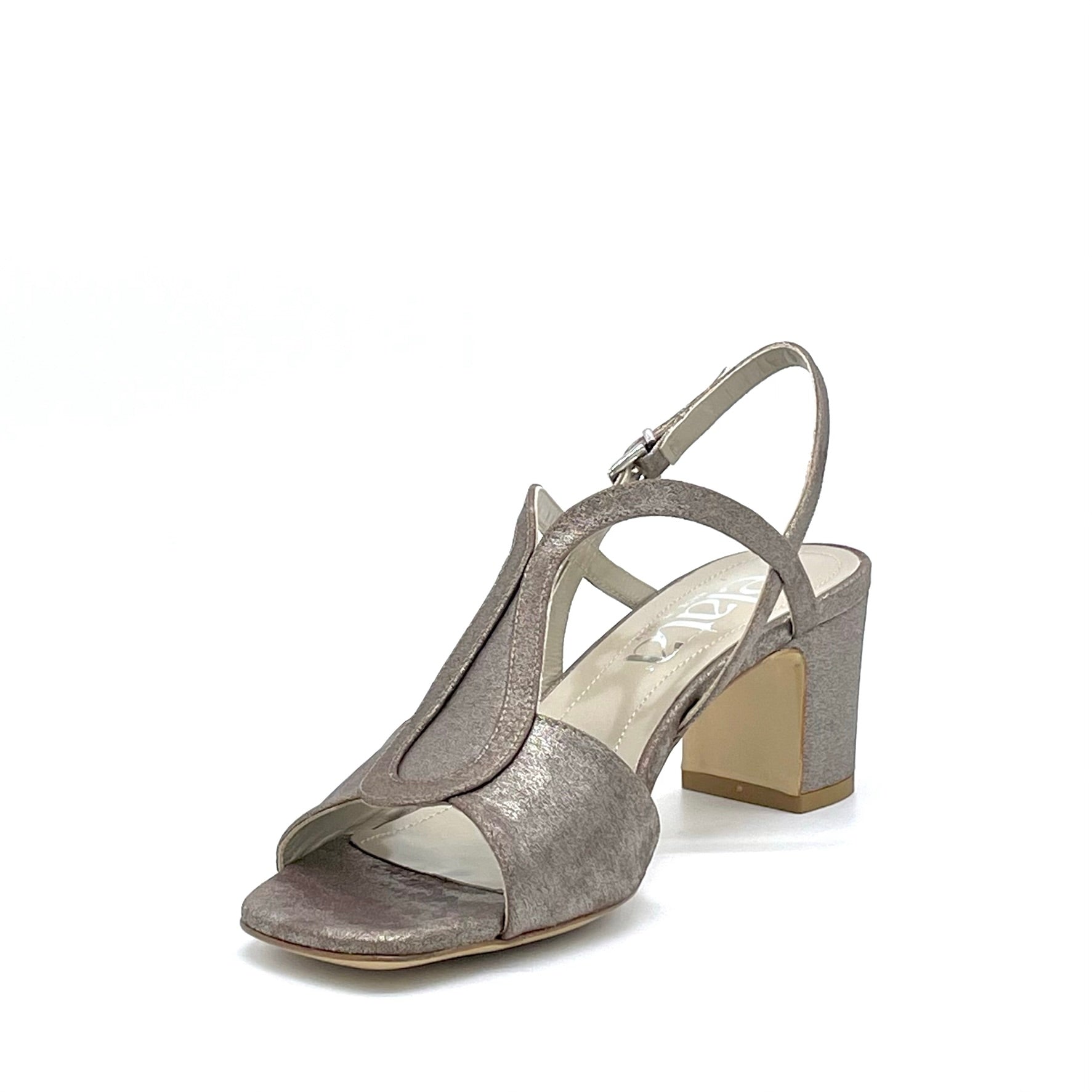 ELATA 15151 sandales chenille satinée étain talon 5,5 cm