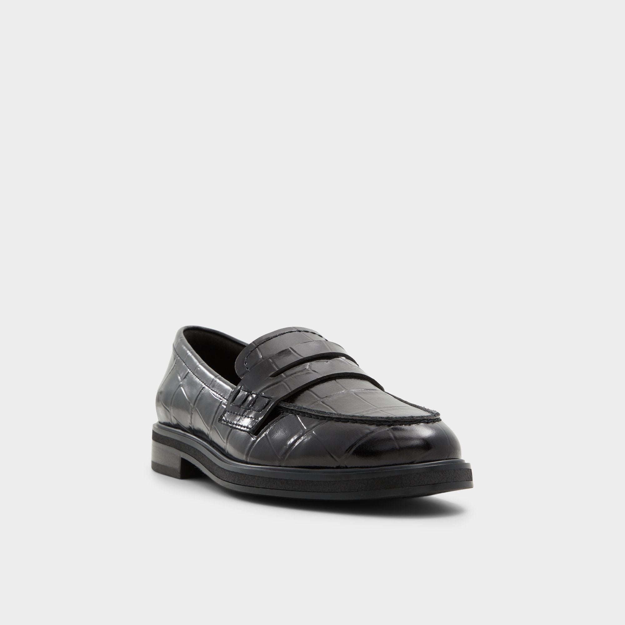 ALDO Lededanten mocassins talon bloc croco