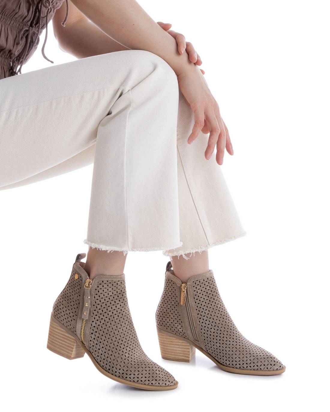 Carmela 16314901 bottine taupe cuir véritable talon 6 cm
