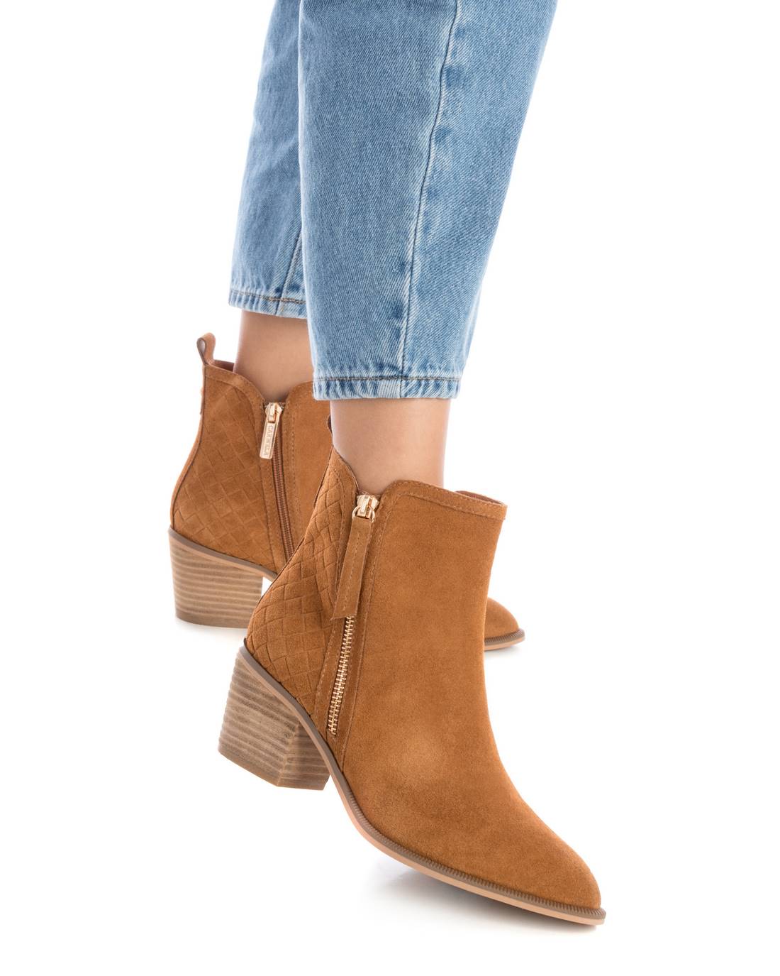 Carmela 16152001 bottine marron cuir zip