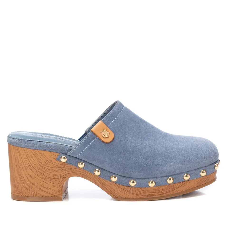 Carmela 16147506 sabot cuir bleu talon 7 cm