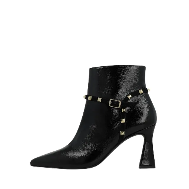 LODI Relle bottines cuir noires talon confort