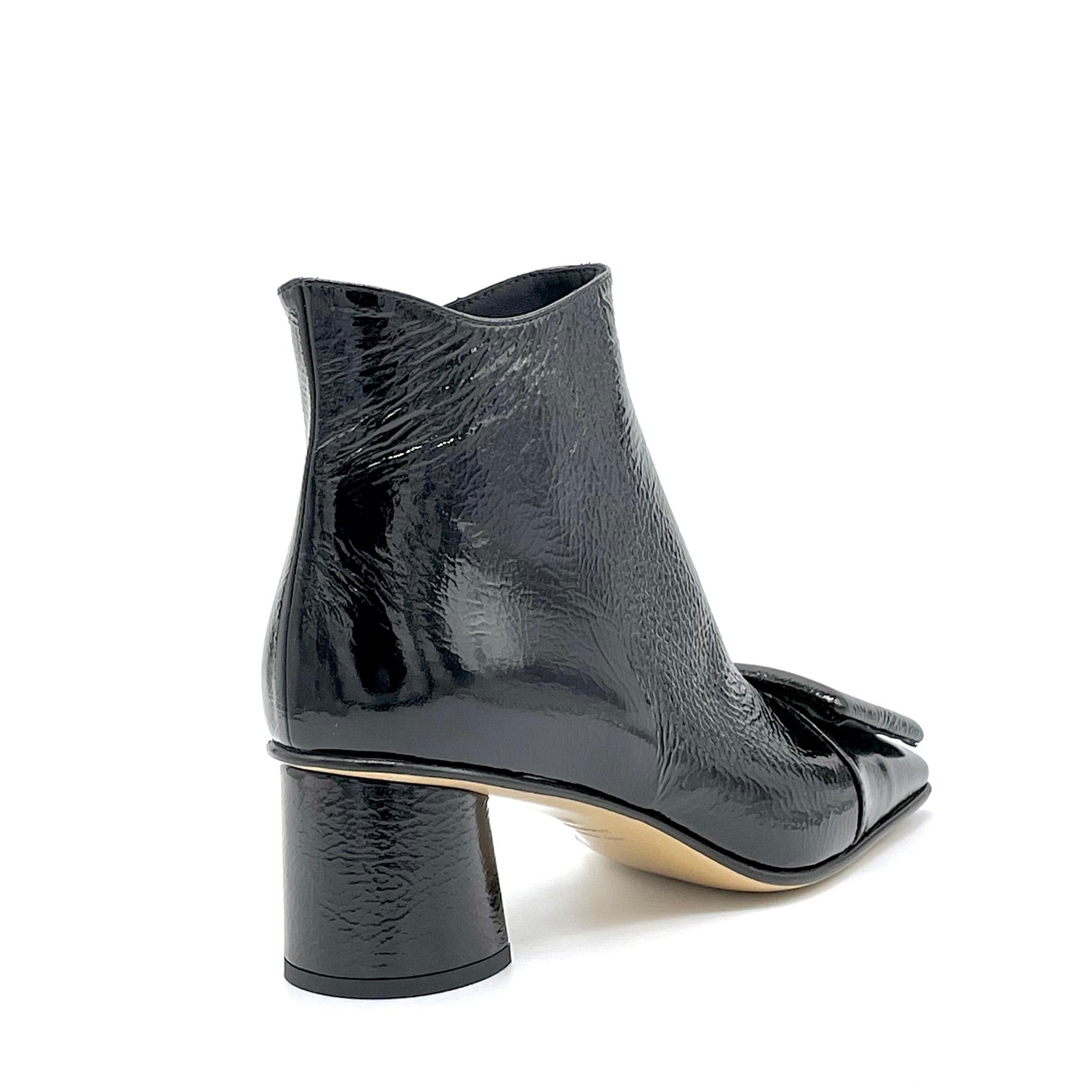 ELATA 55540 bottine vernis noir froissé talon 5,5 cm