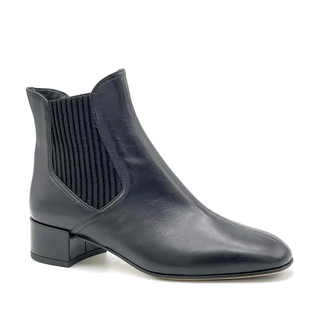 ELATA 56545 bottines cuir noir talon 3,5 cm
