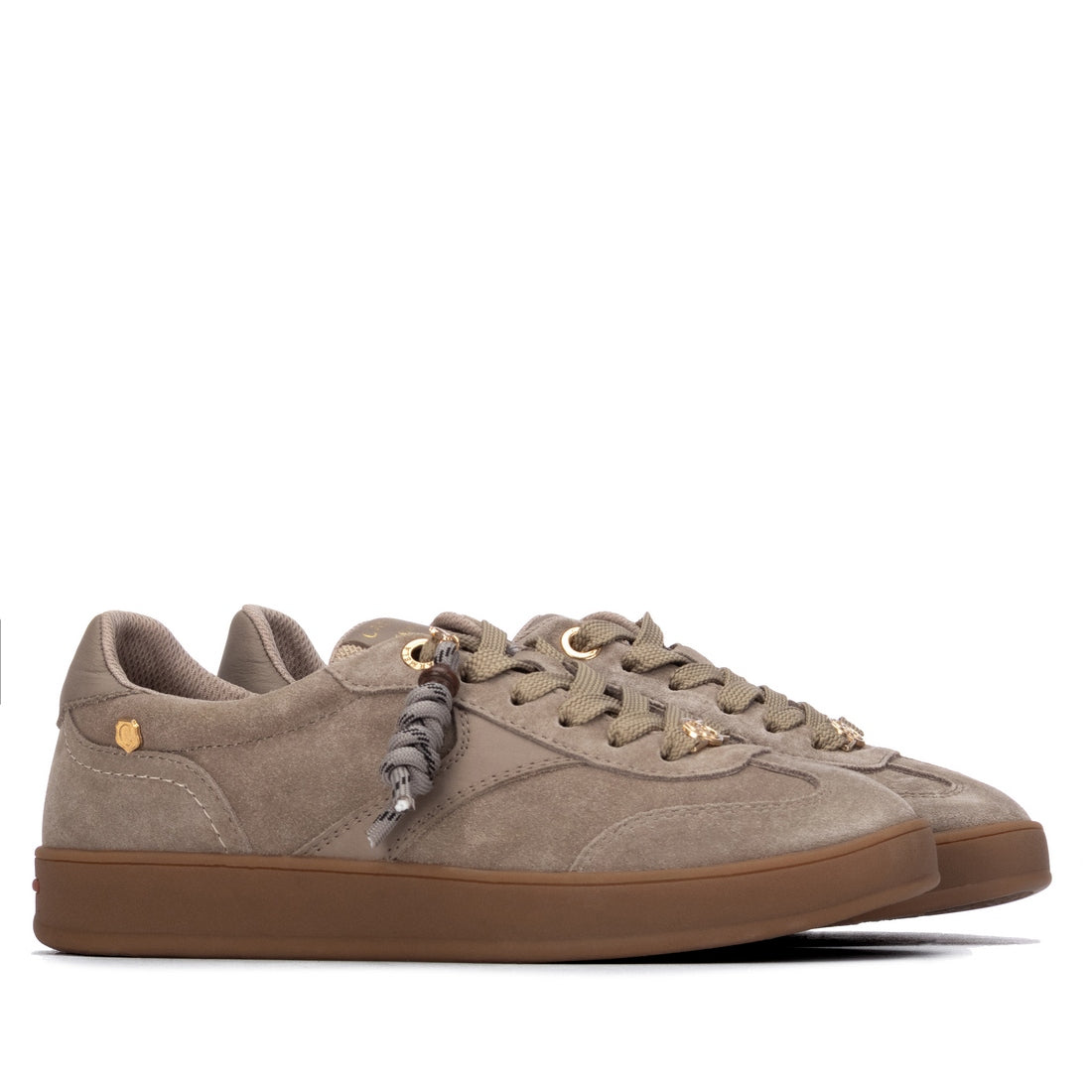 Carmela 16437207 sneaker taupe cuir lacets
