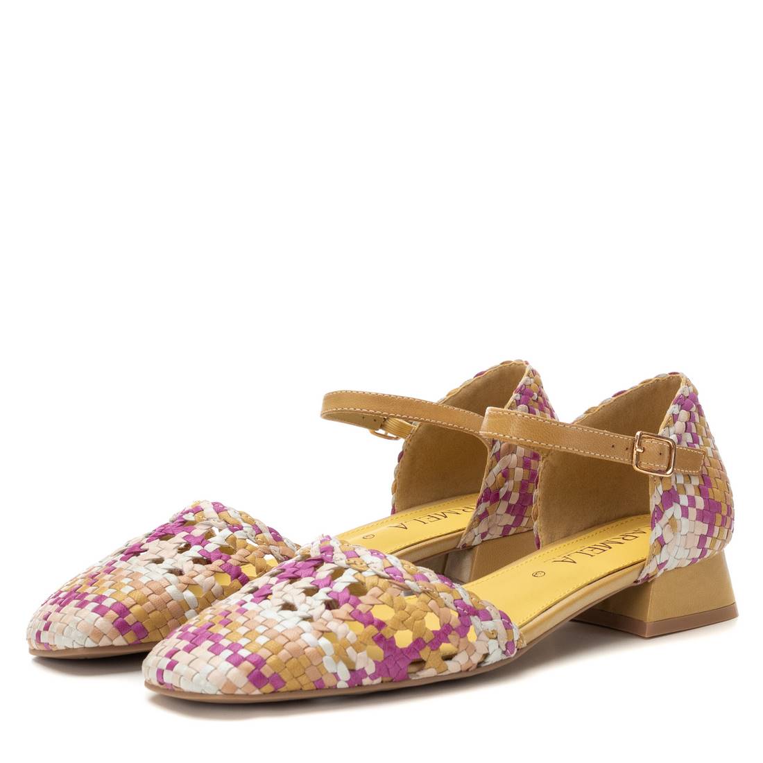 Carmela 16218705 ballerines jaune tressé bicolore