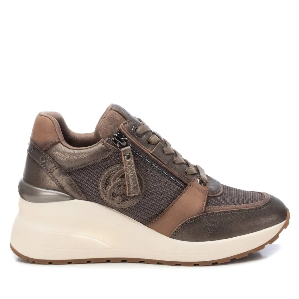 Carmela 16184402 sneaker compensée cuir gris talon 6 cm