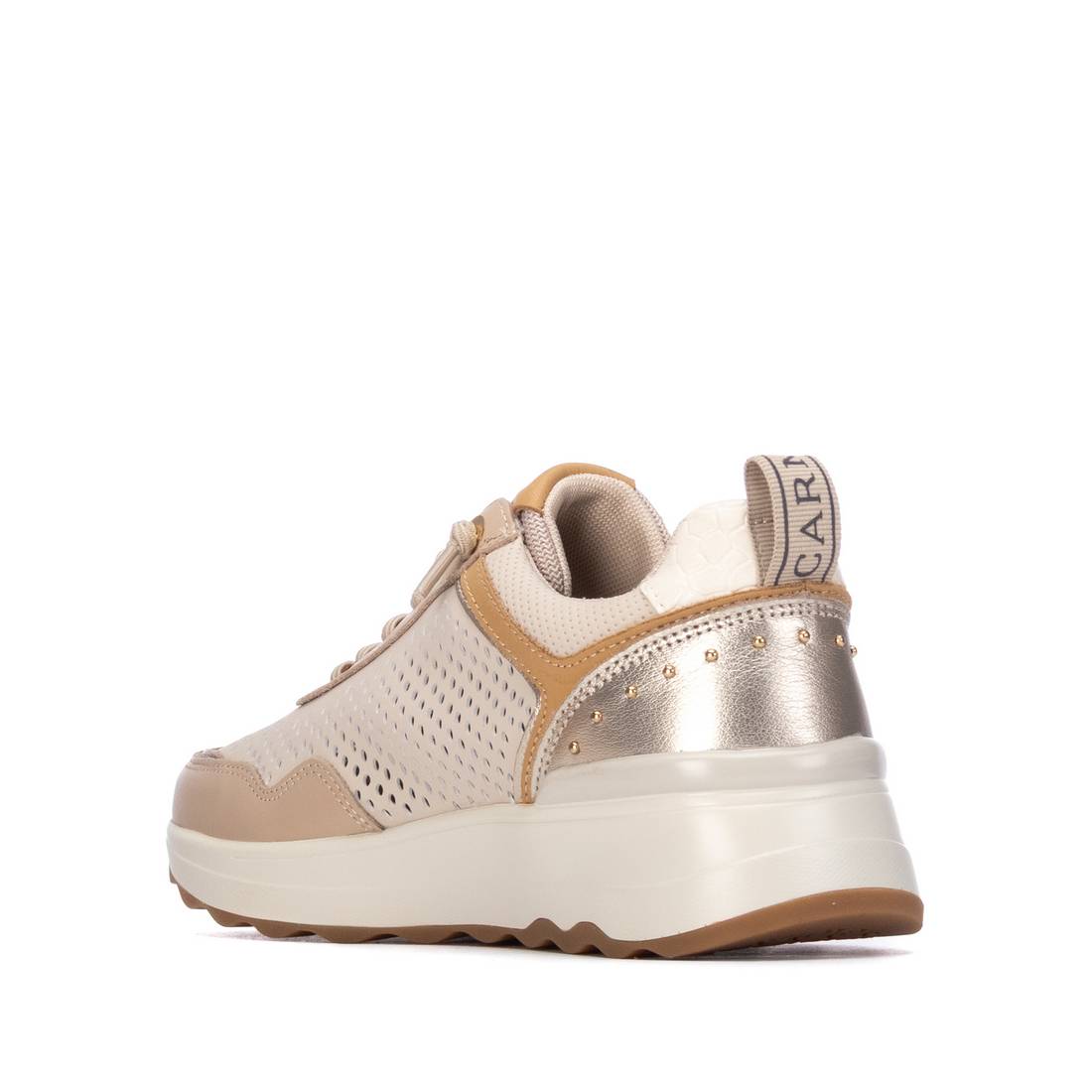 Carmela 16309807 sneaker femme beige cuir semelle crantée