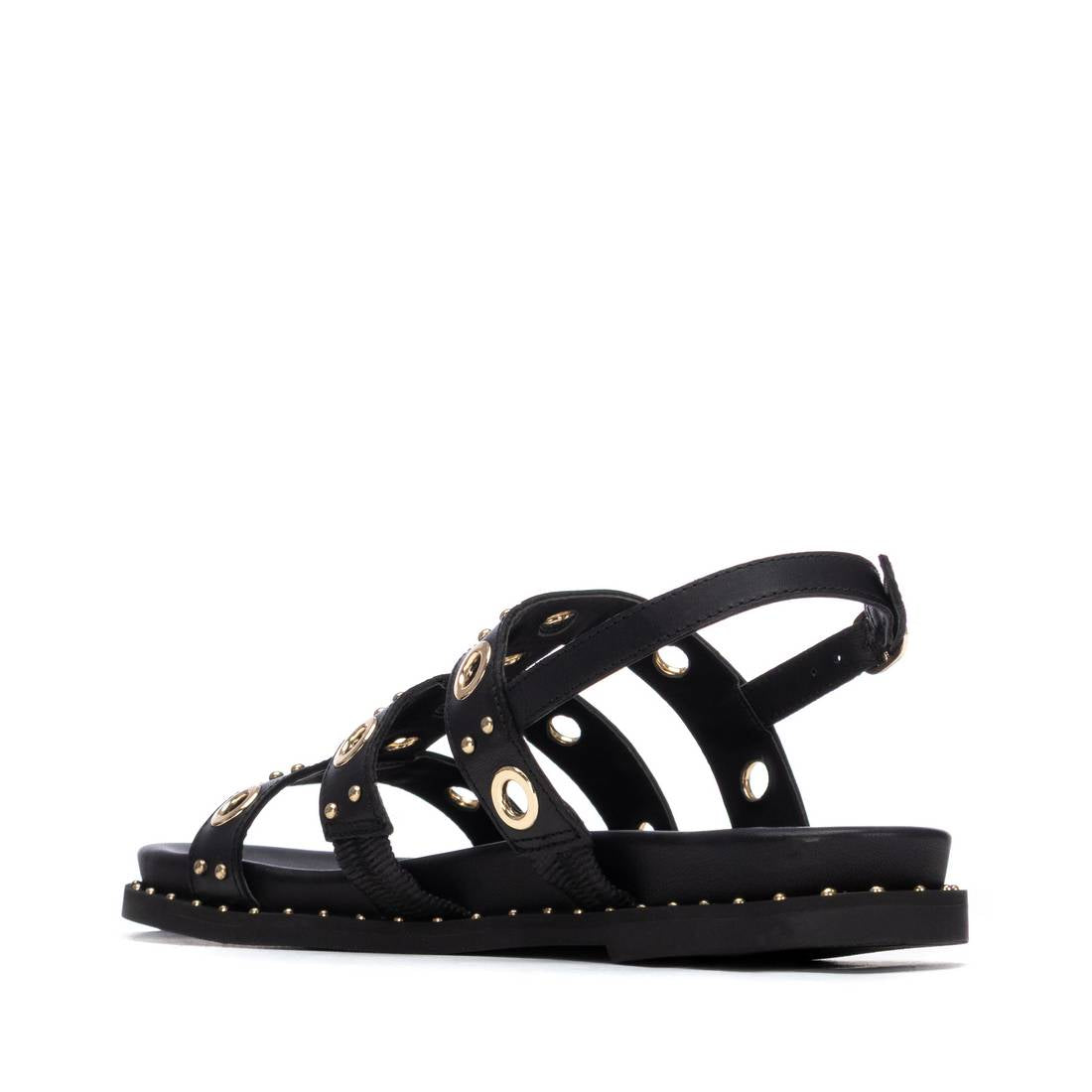 Carmela 16320803 sandales femme noir cuir plat