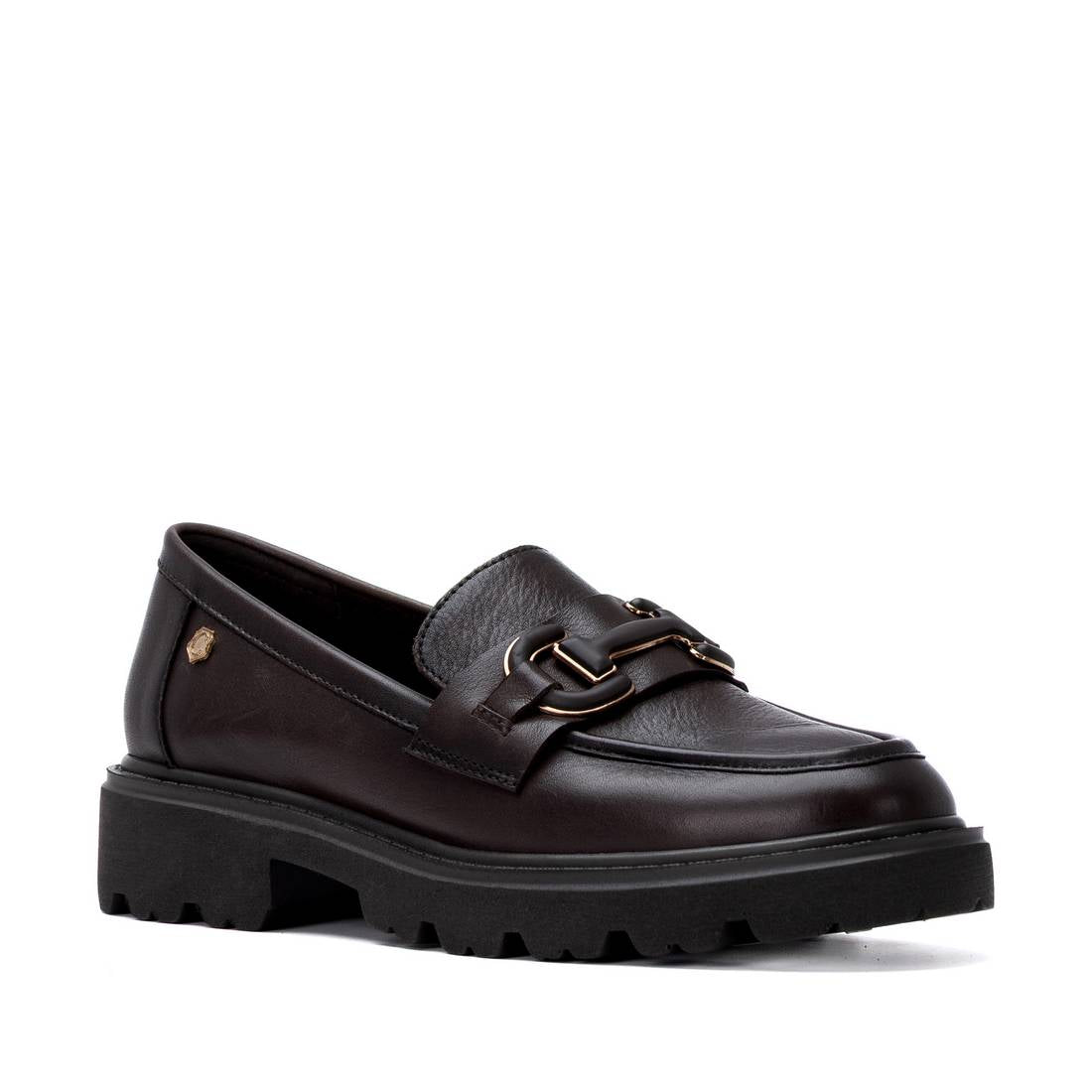 Carmela 16433607 mocassin cuir marron talon