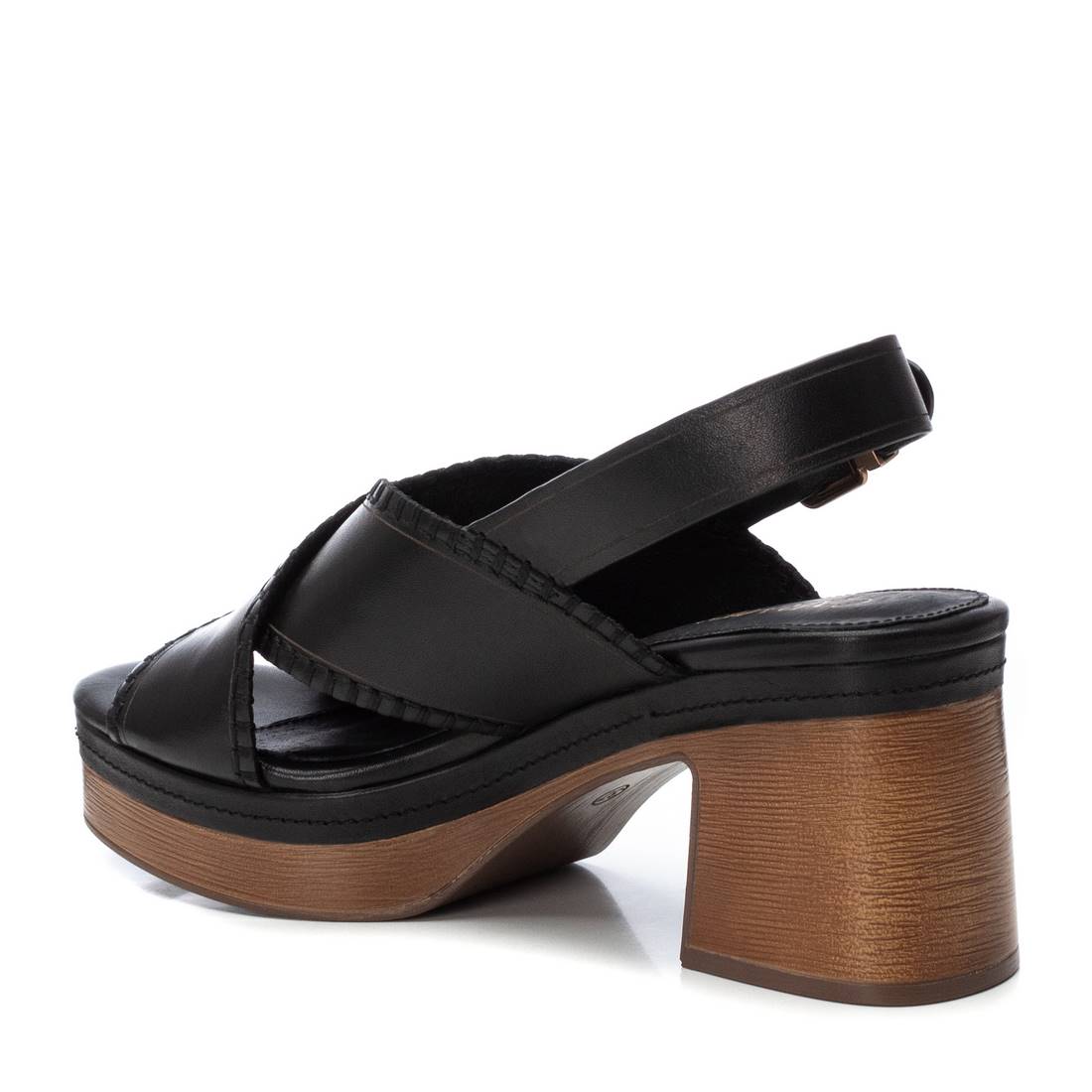 Carmela 16220902 sandales noir cuir talon compensé