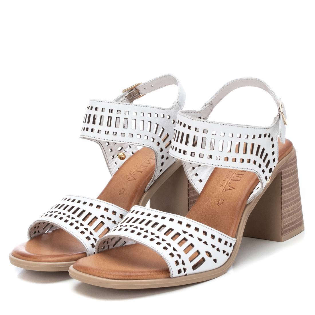 Carmela 16079204 sandales cuir blanc talon 8cm