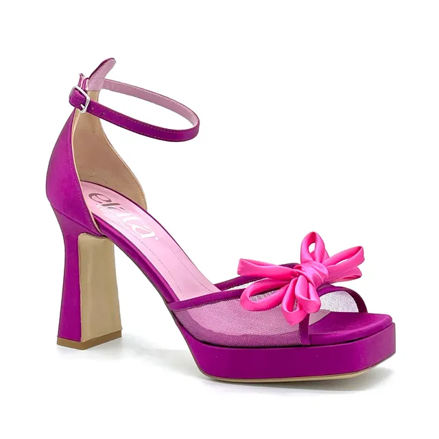 Elata 14119 sandales satin cyclamen talon 9,5 cm