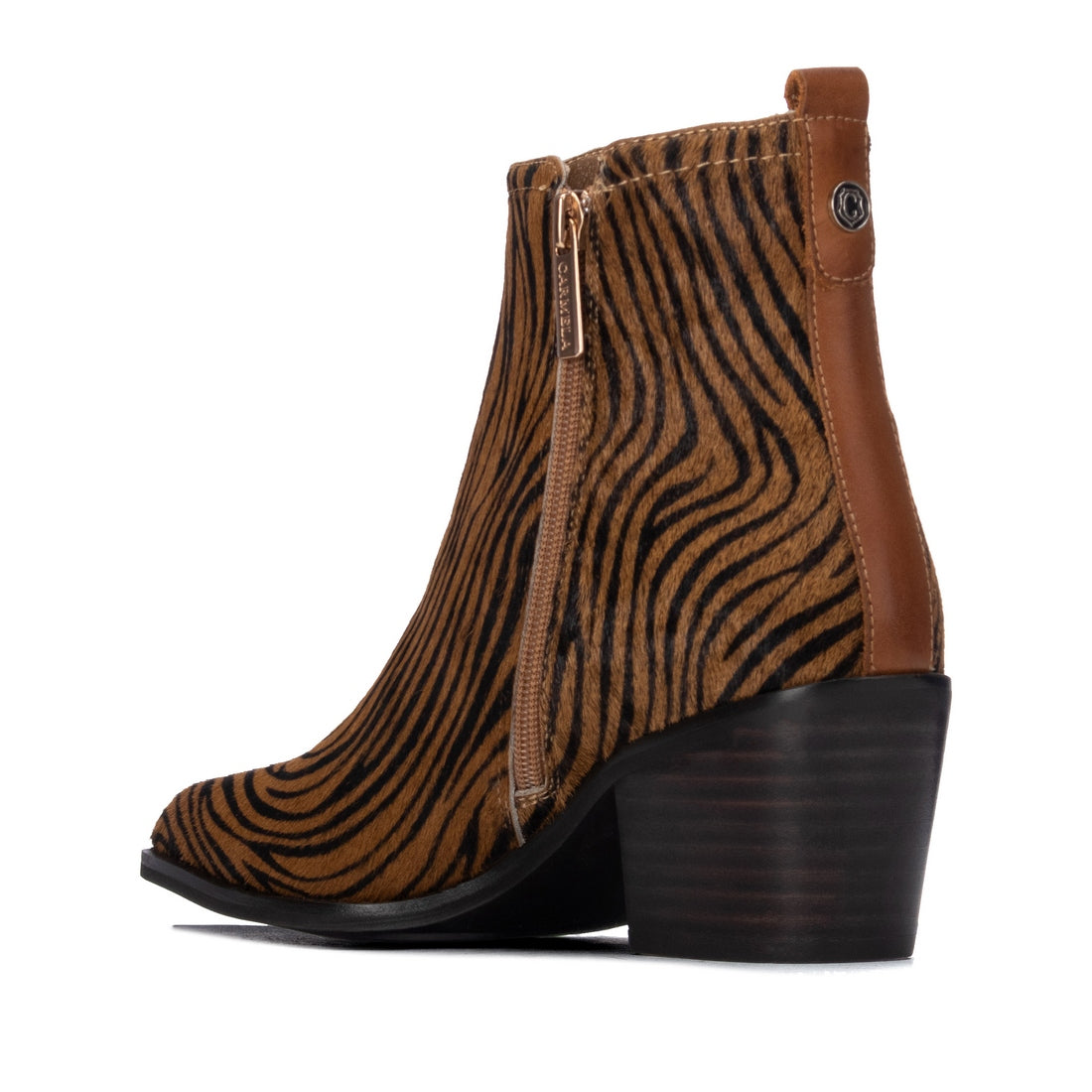 Carmela 16438603 bottines cuir camel animal talon