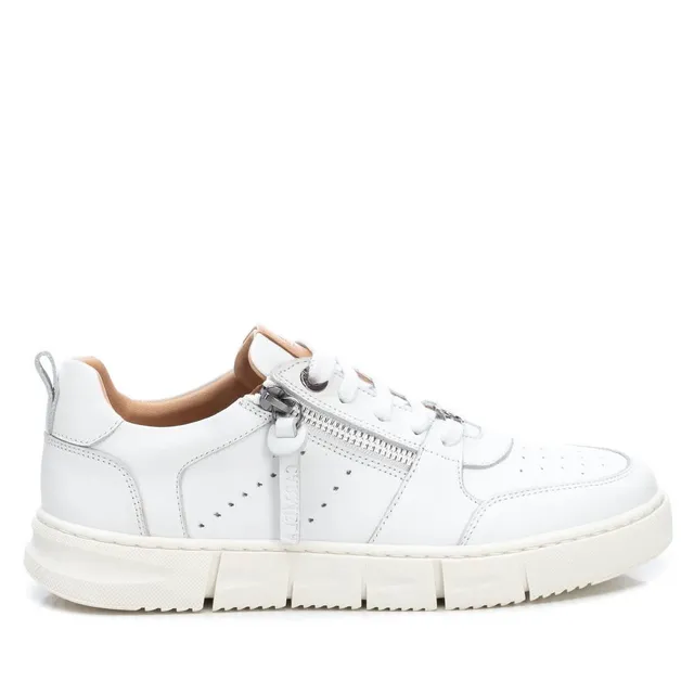 Carmela 16071701 baskets cuir blanc fermeture éclair