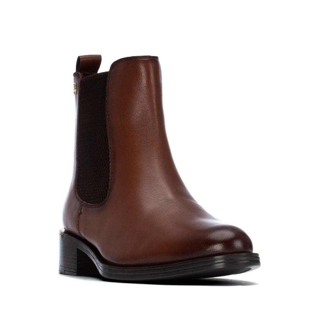 Carmela 16400602 bottines chelsea camel talon bas cuir