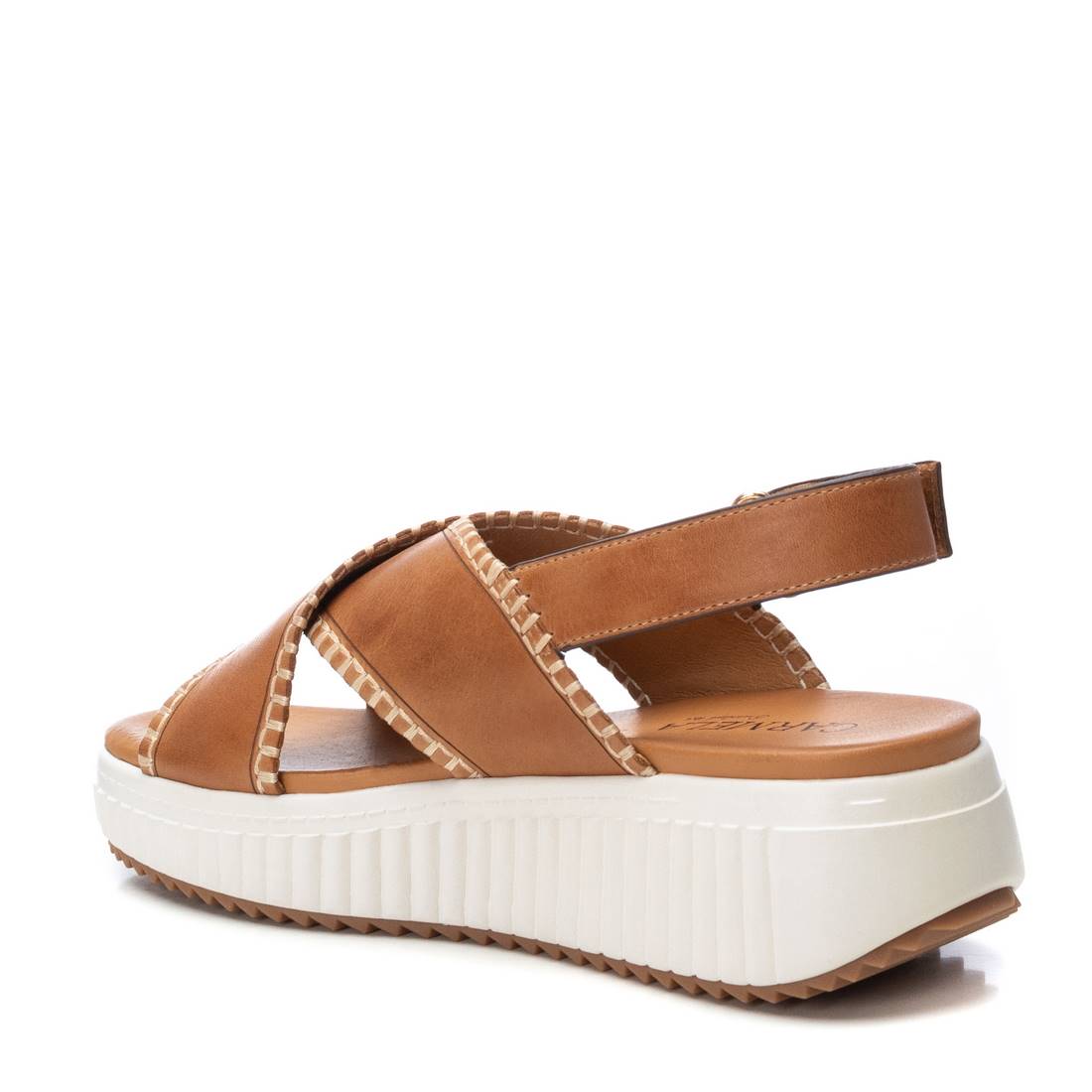 Carmela 16224401 sandales cuir camel plates