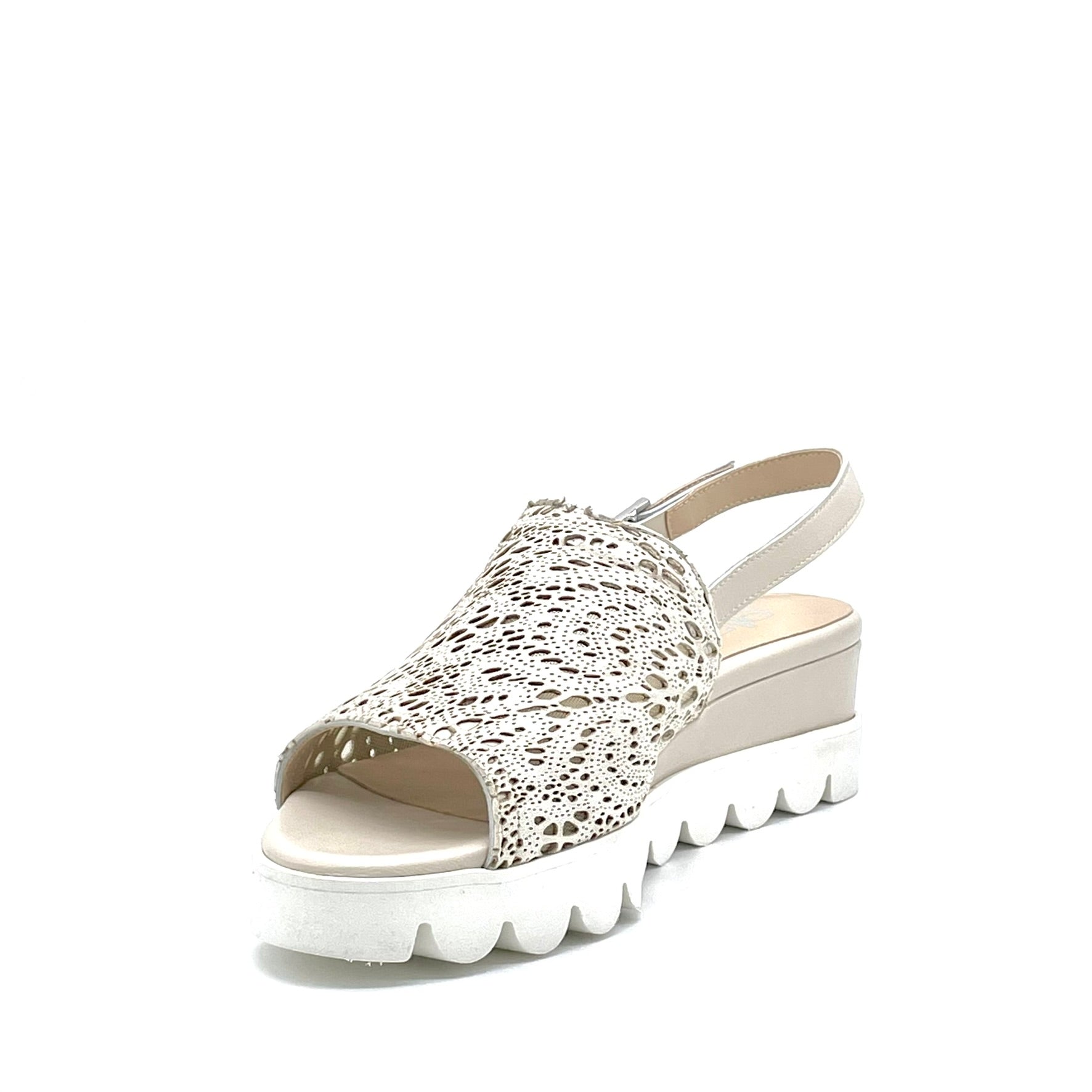 Elata 26204 sandales cuir blanc talon 5 cm