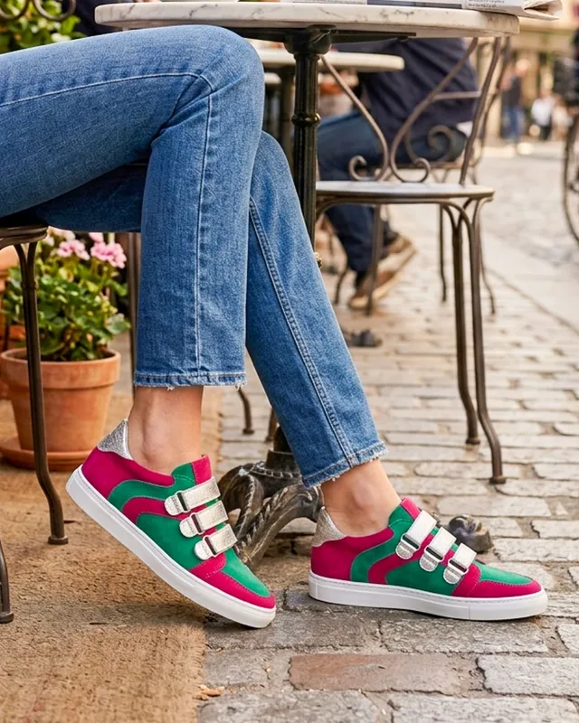 Dessine Moi Un Soulier basket émeraude rose argent à personnaliser
